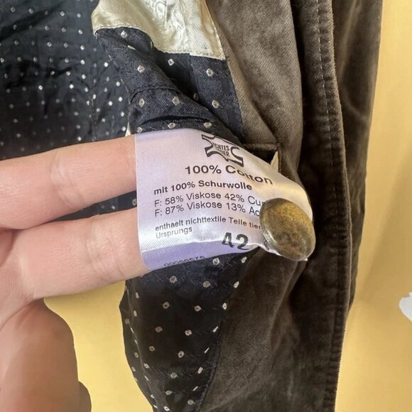 Meindl Austrian Bavarian Trachten Khaki-Green Leather Jacket Size 42 - Picture 8 of 10